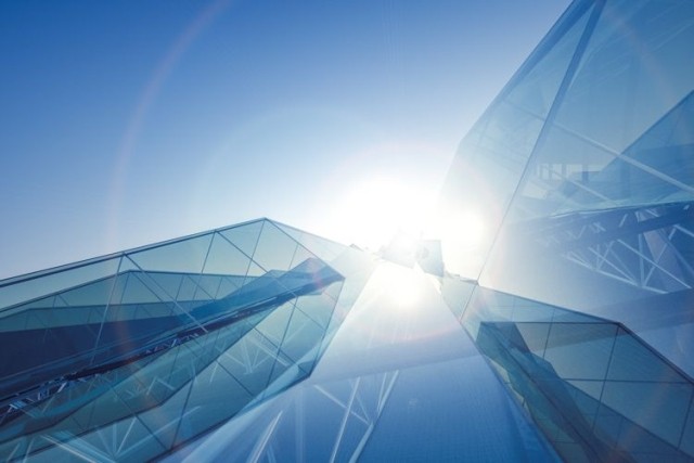 Abstract commercial office buildings