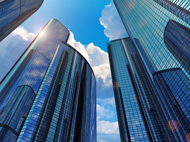 Buildings Sky Sun Clouds