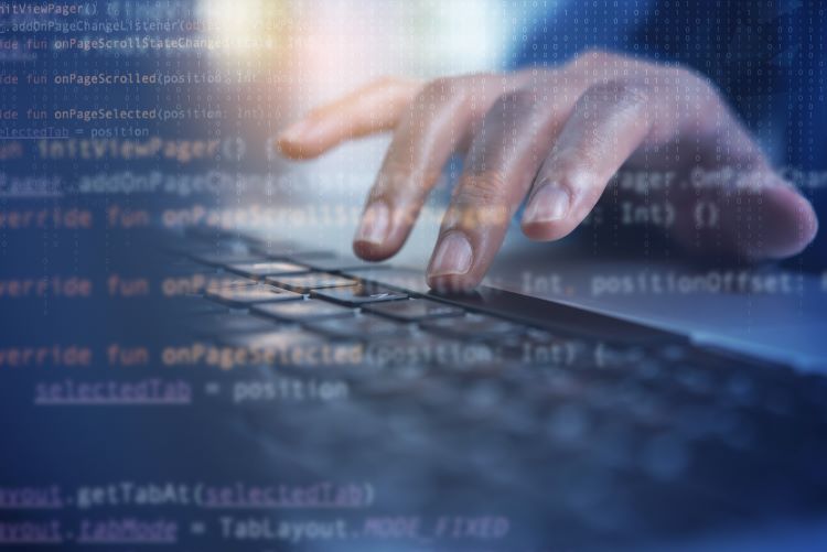 Laptop with code