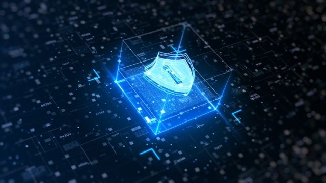 Cyber Security Shield Blue