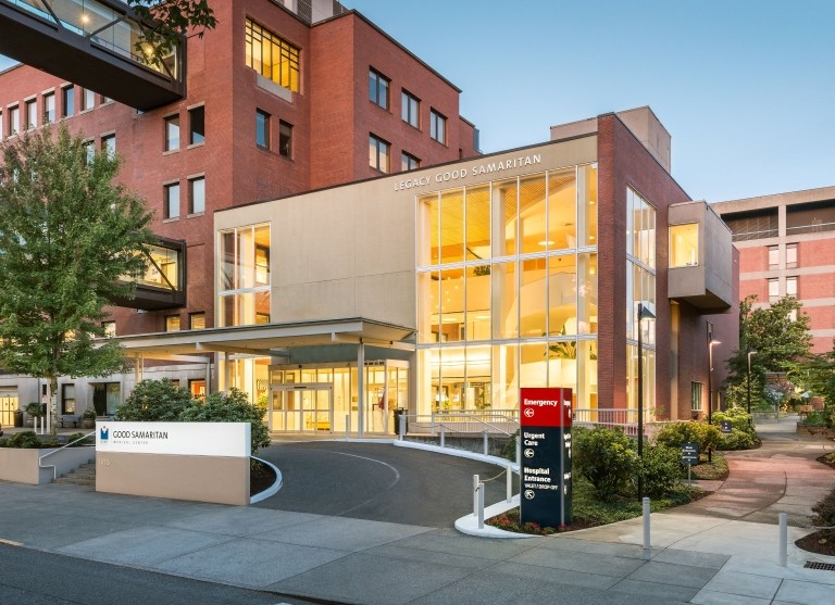 Front entrance of hospital